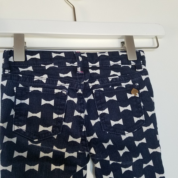 KATE SPADE Girl's Jeans Navy Blue with bows print size 3 - Picture 3 of 4